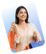 Shopper wearing headphones