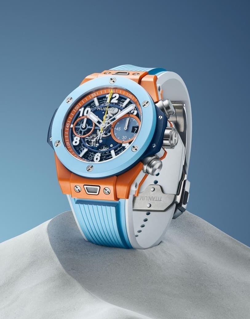 Hublot Big Bang Unico chronograph on a sand dune